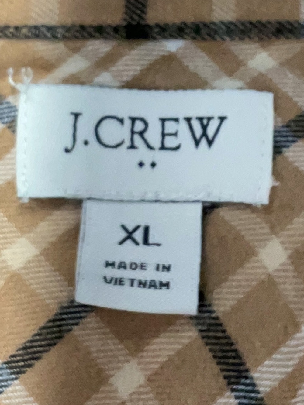 J. Crew Tan Plaid Cotton Button-Down Shirt - Picture 6 of 10